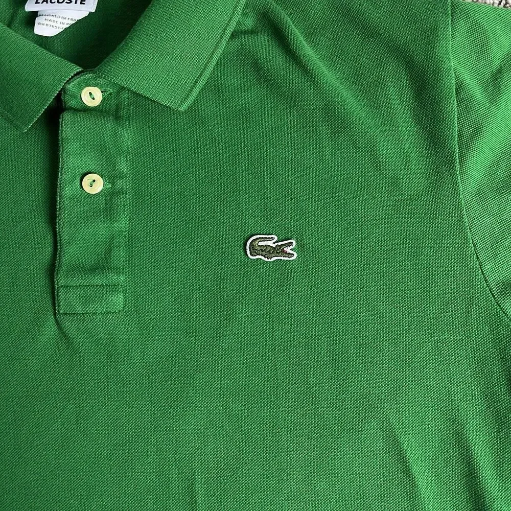 Lacoste Shirt Mens 5 Kelly Green Polo Short Sleeve Preppy Colorful
